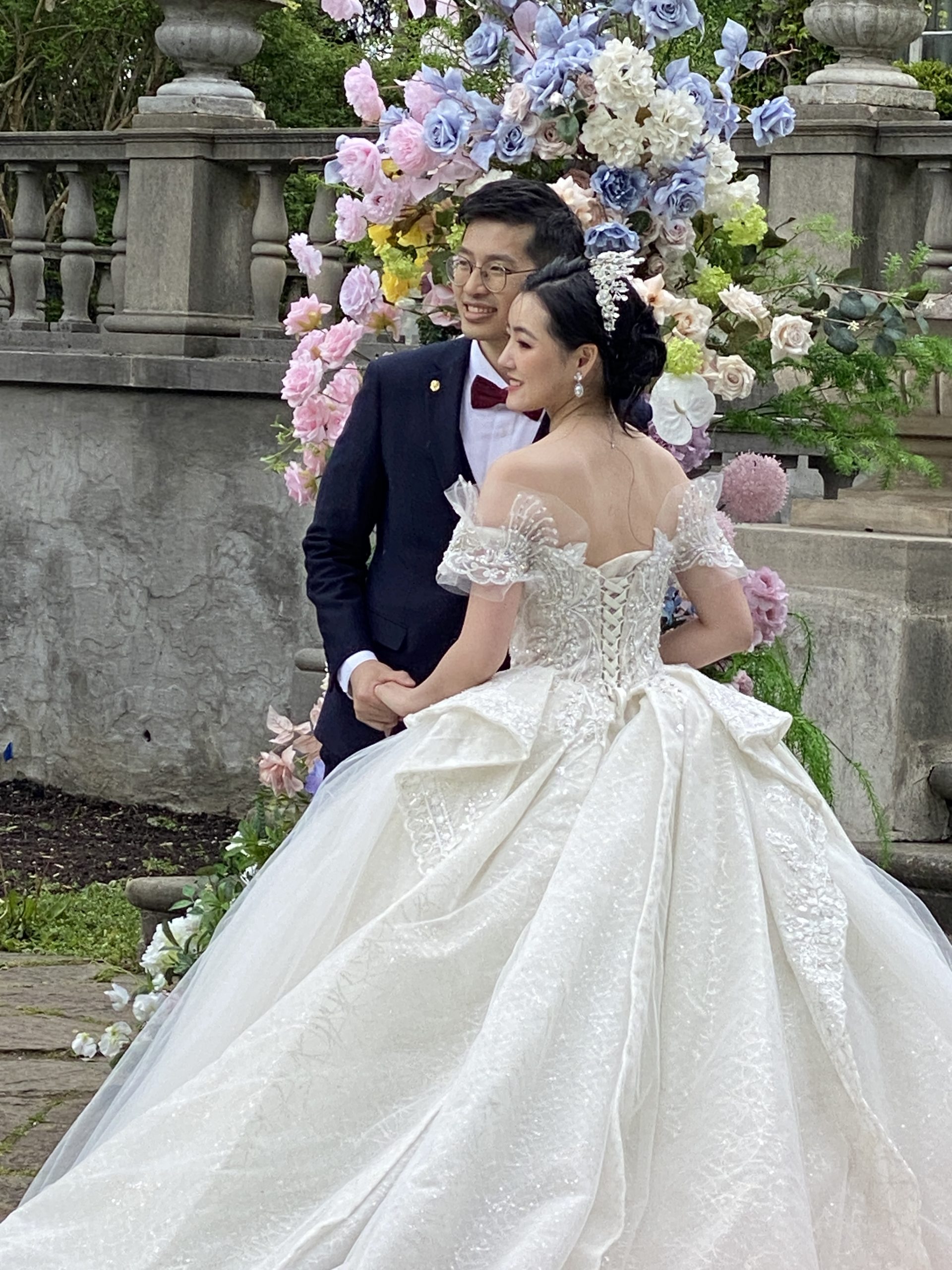 Bride and Groom on their wedding day