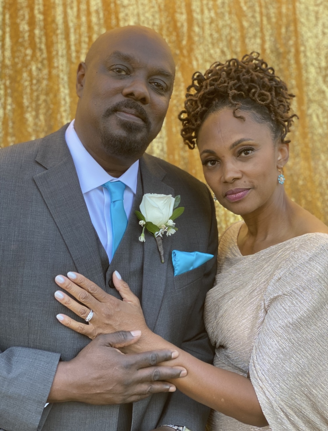 Bride and Groom on their wedding day